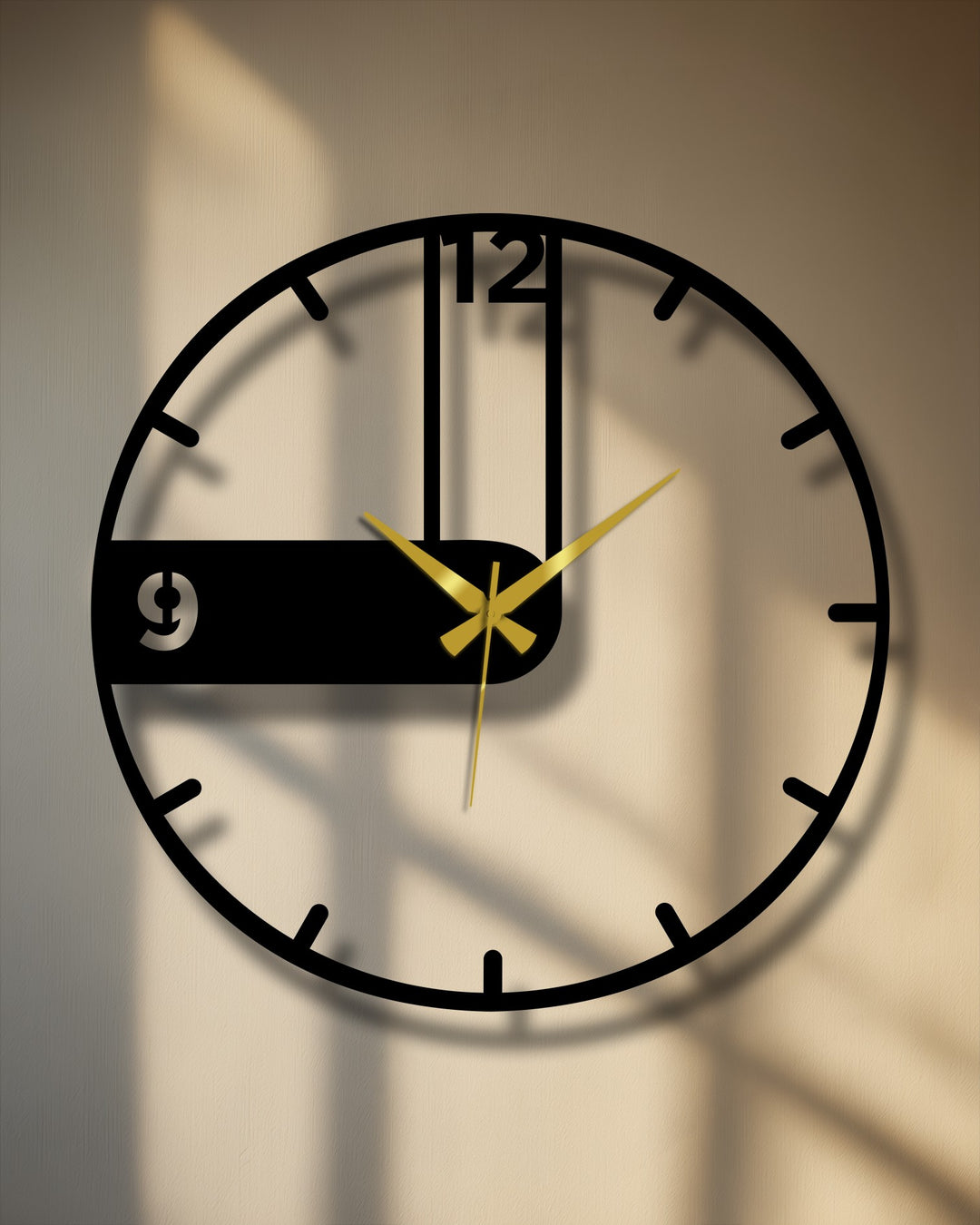 Crafted from durable metal, this asymmetrical black metal wall clock showcases excellent material quality and serves as stylish metal wall decor.