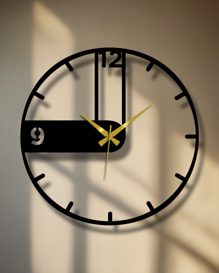 Crafted from durable metal, this asymmetrical black metal wall clock showcases excellent material quality and serves as stylish metal wall decor.