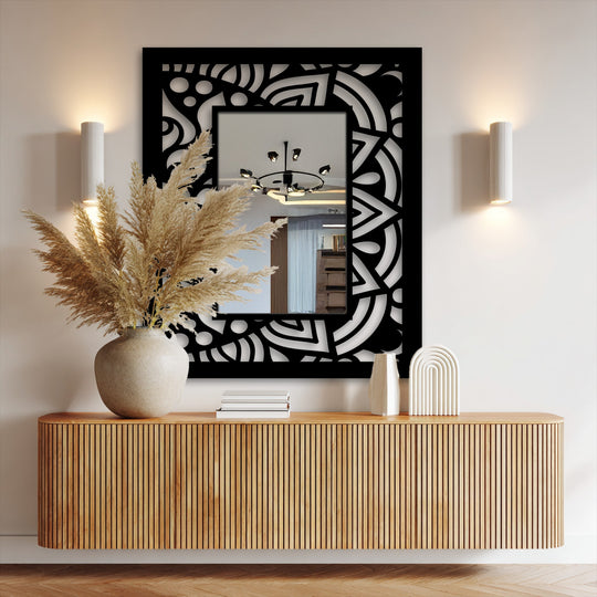 decorative abstract metal mirror