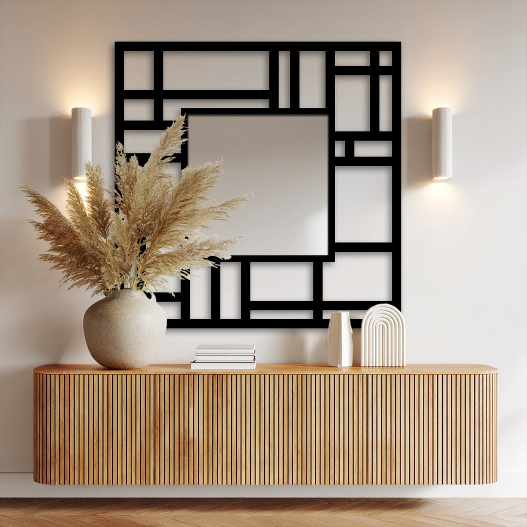 Abstract geometric wall mirror design