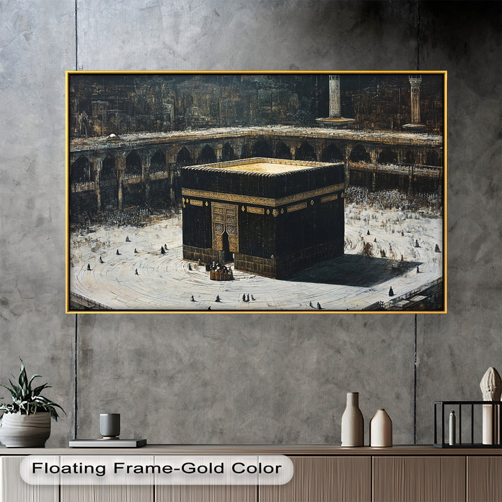 Kaaba Sacred Site Wall Art – Religious Oil Painting