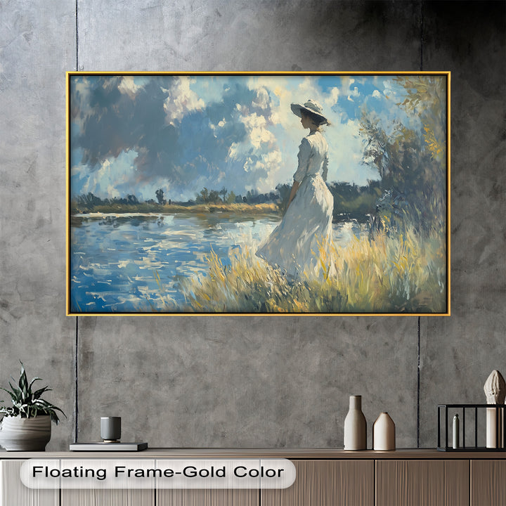 Lady by the River – Impressionist Oil Painting