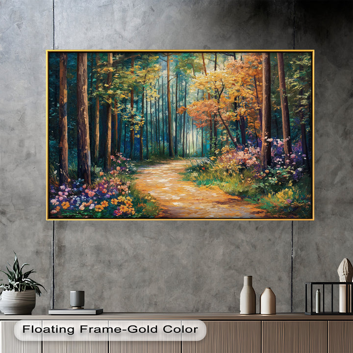 Colored Autumn Forest – Vibrant Oil Painting