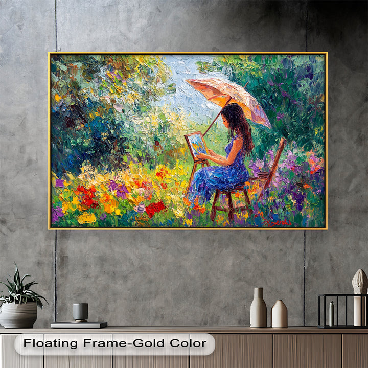 Colorful Garden Scene – Impressionist Oil Painting