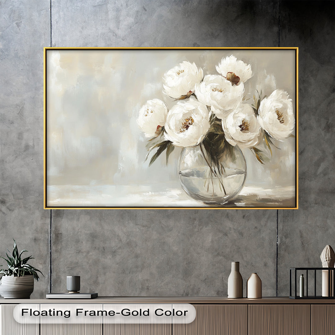 White Peony Bouquet – Floral Oil Paintings