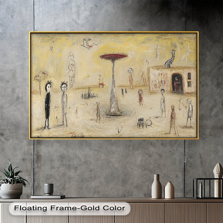 Whispers of the Playground – Dreamlike Surrealist Oil Painting