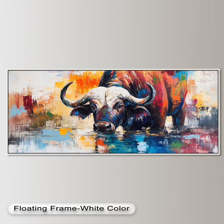 Water Buffalo at River’s Edge – Oil Painting