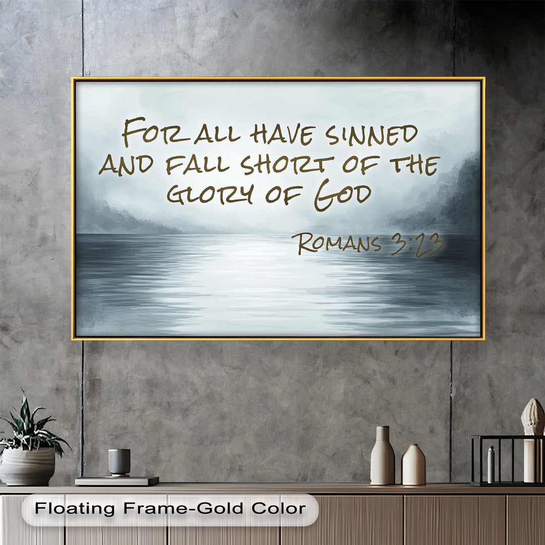 Romans 3:23 – Grace and Redemption Bible Verse Oil Painting