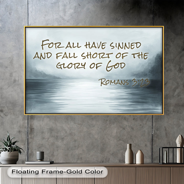 Romans 3:23 – Grace and Redemption Bible Verse Oil Painting