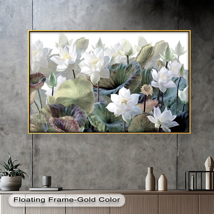 Lotus Flower Botanical – Elegant Floral Oil Painting