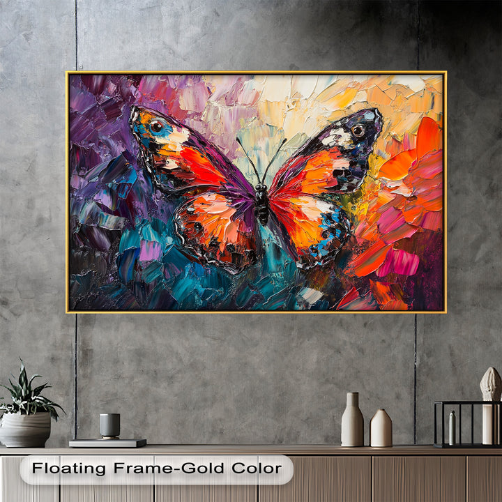 Radiant Butterfly in Blooming Spectrum - Animal Oil Painting