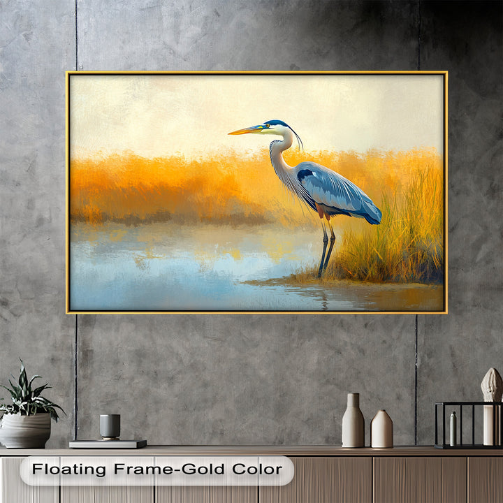 Blue Heron by Autumn Marsh – Animal Oil Painting