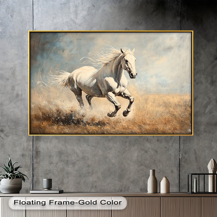 White Stallion Art – Horse Oil Painting