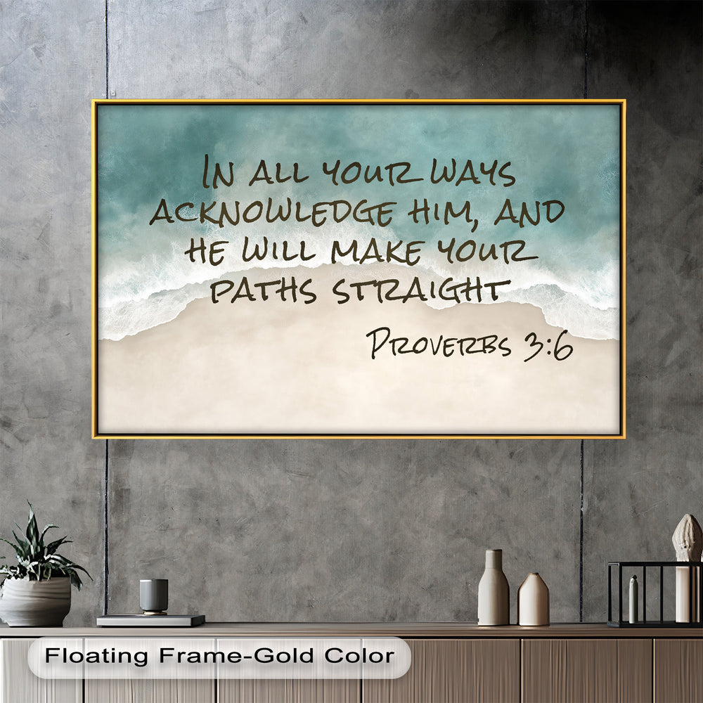 Inspirational coastal artwork symbolizing faith and direction.
