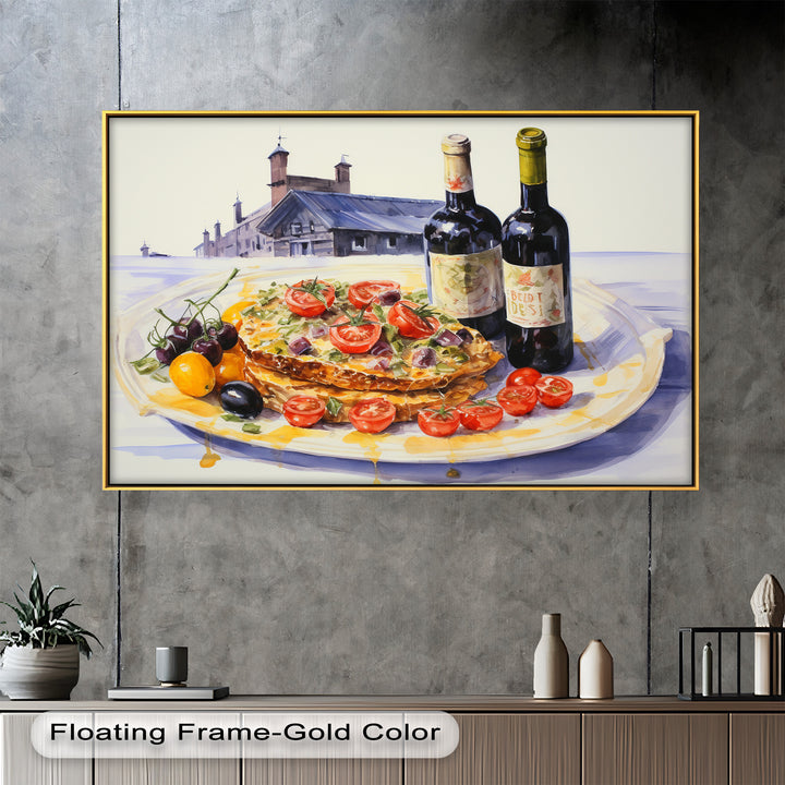 Tuscan Table – Rustic Lasagna and Wine Still Life Food Painting