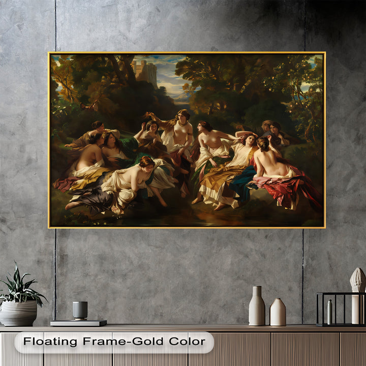 Twilight Reverie – Neoclassical Gathering of Maidens Oil Painting