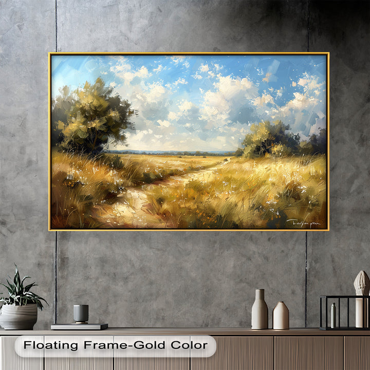 Nostalgic Landscape Framed Art – Nature Oil Painting
