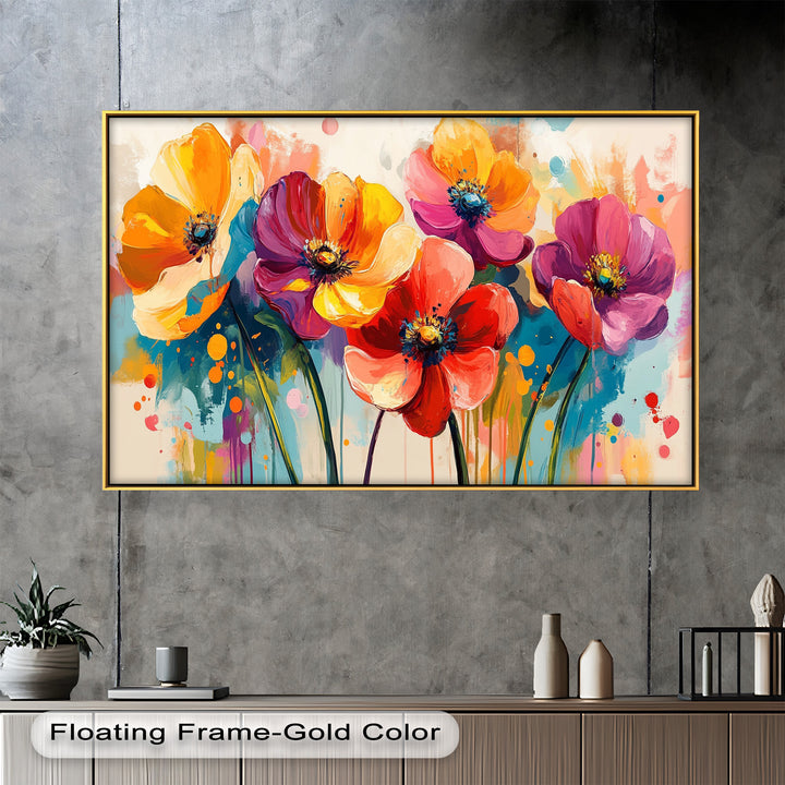 Colored Flowers – Vibrant Floral Oil Painting