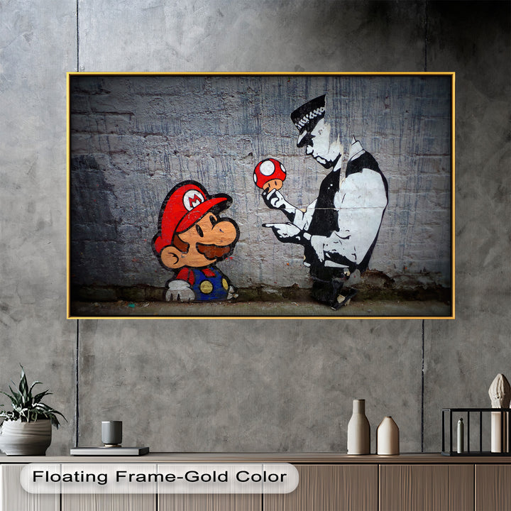 Mario Meets the Law – Banksy Oil Painting