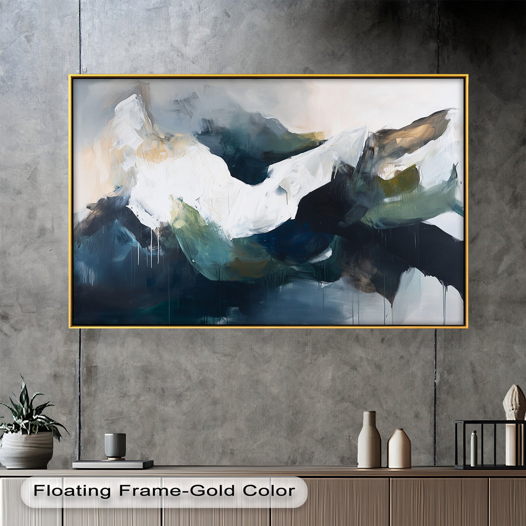 Eclipsed Range – Bold Mountain Shadows Abstract Oil Painting