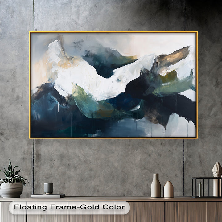 Eclipsed Range – Bold Mountain Shadows Abstract Oil Painting