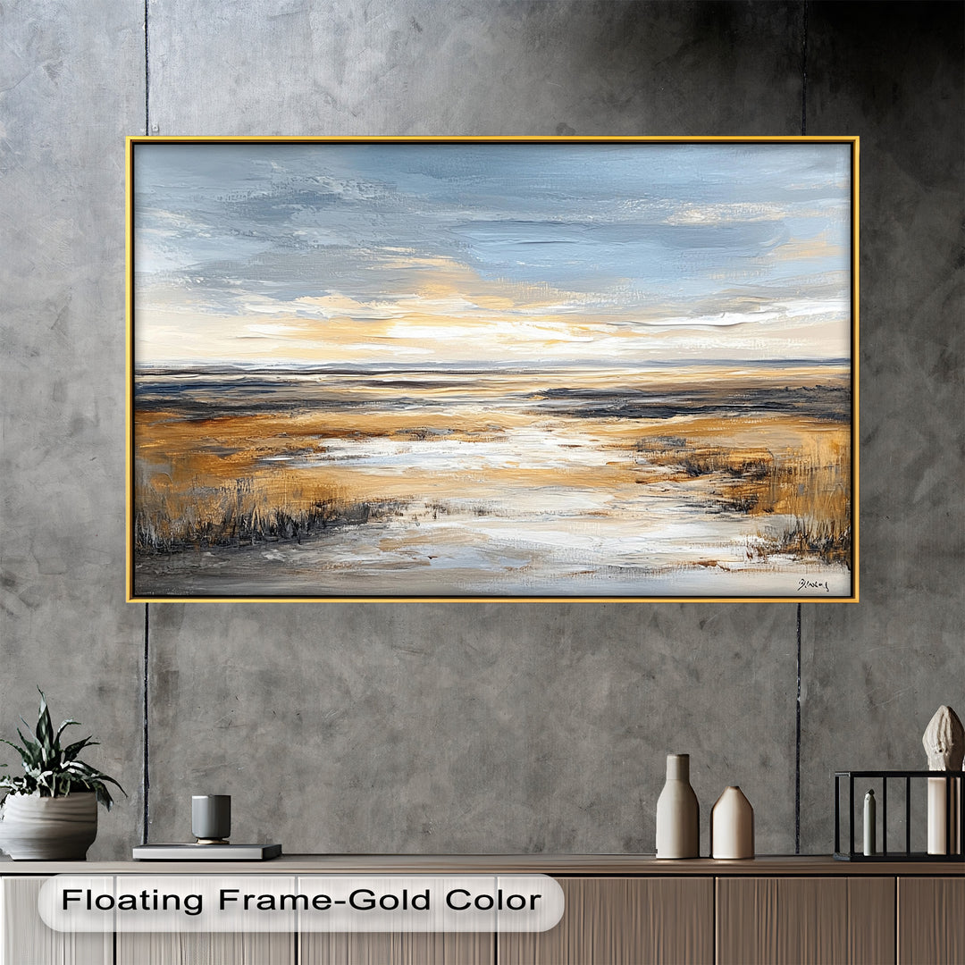 Natur Wandkunst - Golden Horizon Meereslandschaft Ölgemälde
