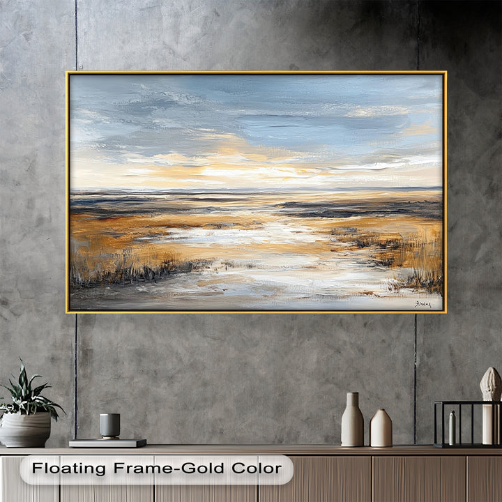 Natur Wandkunst - Golden Horizon Meereslandschaft Ölgemälde