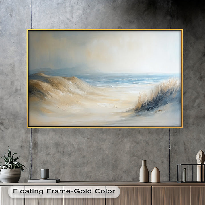 Coastal Beach Seagulls – Tranquil Seascape Oil Painting