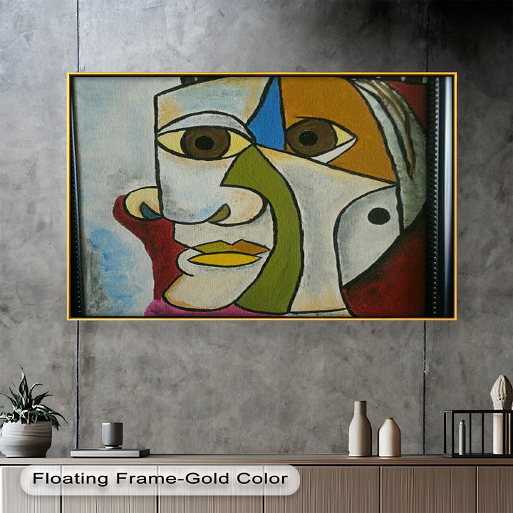 Fragmented Persona – Geometric Abstract Picasso Oil Painting