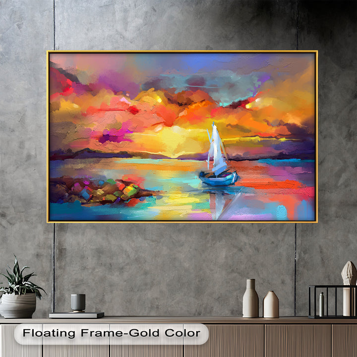 Ambesonne Head Scarf – Vibrant Seascape Oil Painting