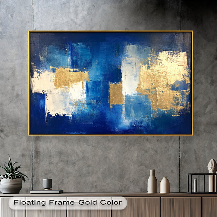 Blue Harmony Abstract – Modernes Ölgemälde