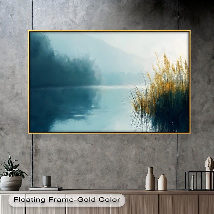 Misty Morning Landscape – Framed Nature Oil Painting
