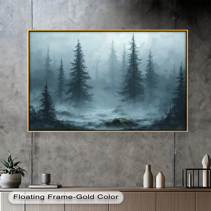 Misty Forest – Tranquil Nature Oil Painting