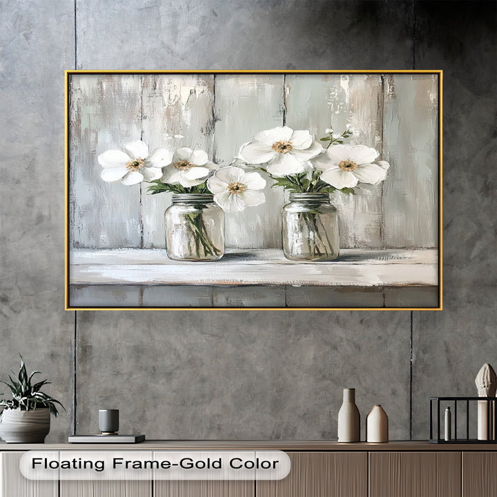 White Flower Jar Still Life – Floral Oil Paintings