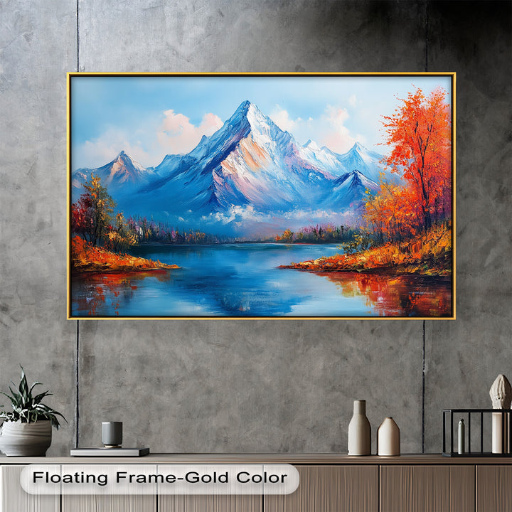 Incredible Stunning Mountain Landscape – Framed Nature Oil Painting