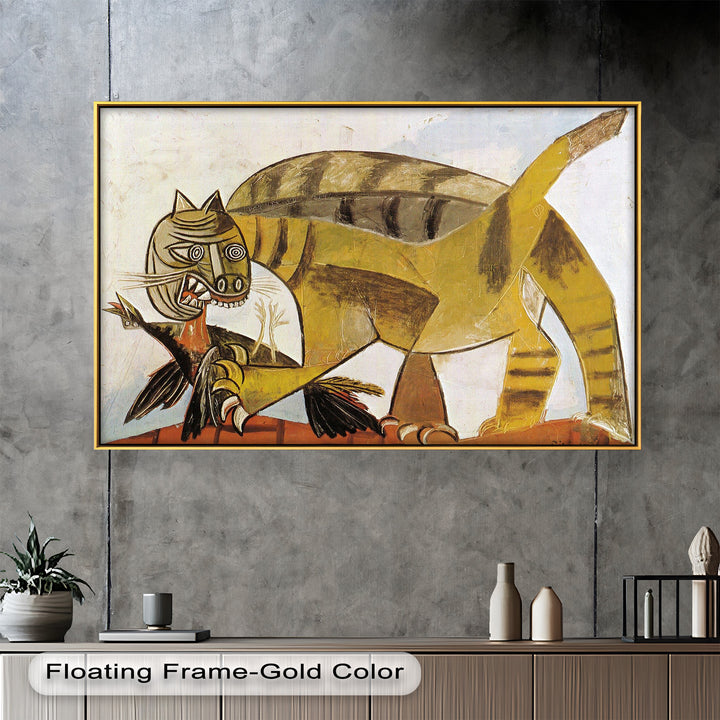 Wild Cat and Bird by Pablo Picasso – Cubist Oil Painting