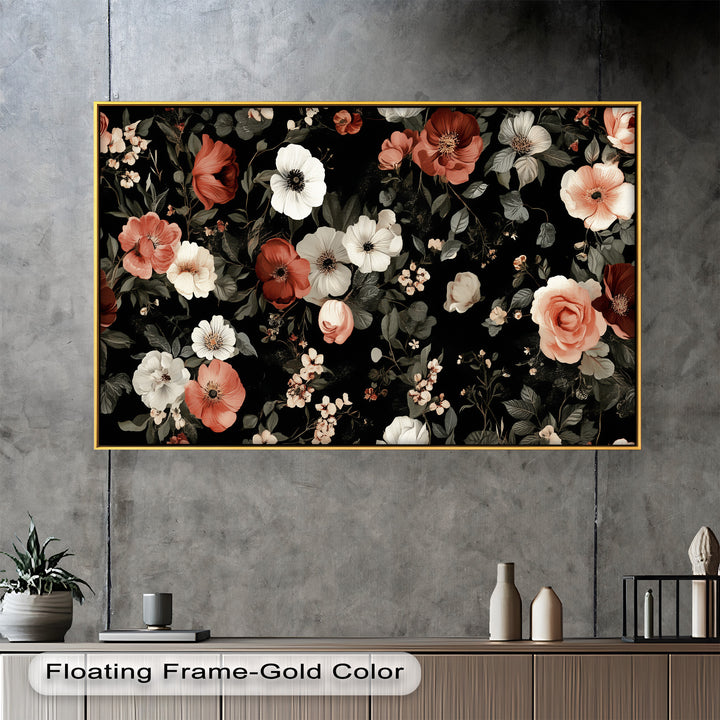 Vintage Garden Blooms Wall Art – Floral Oil Painting