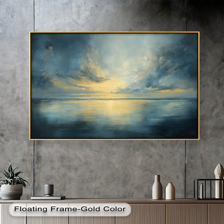 Coastal Wall Art - Sunset Reflection Seascape Oil Painting