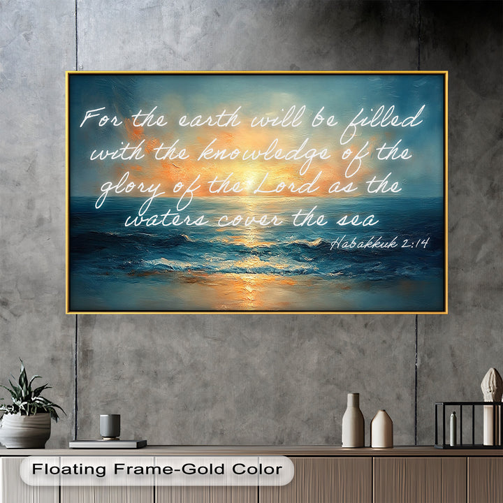 Habakkuk 2:14 – The Glory of the Lord Bible Verse Oil Painting