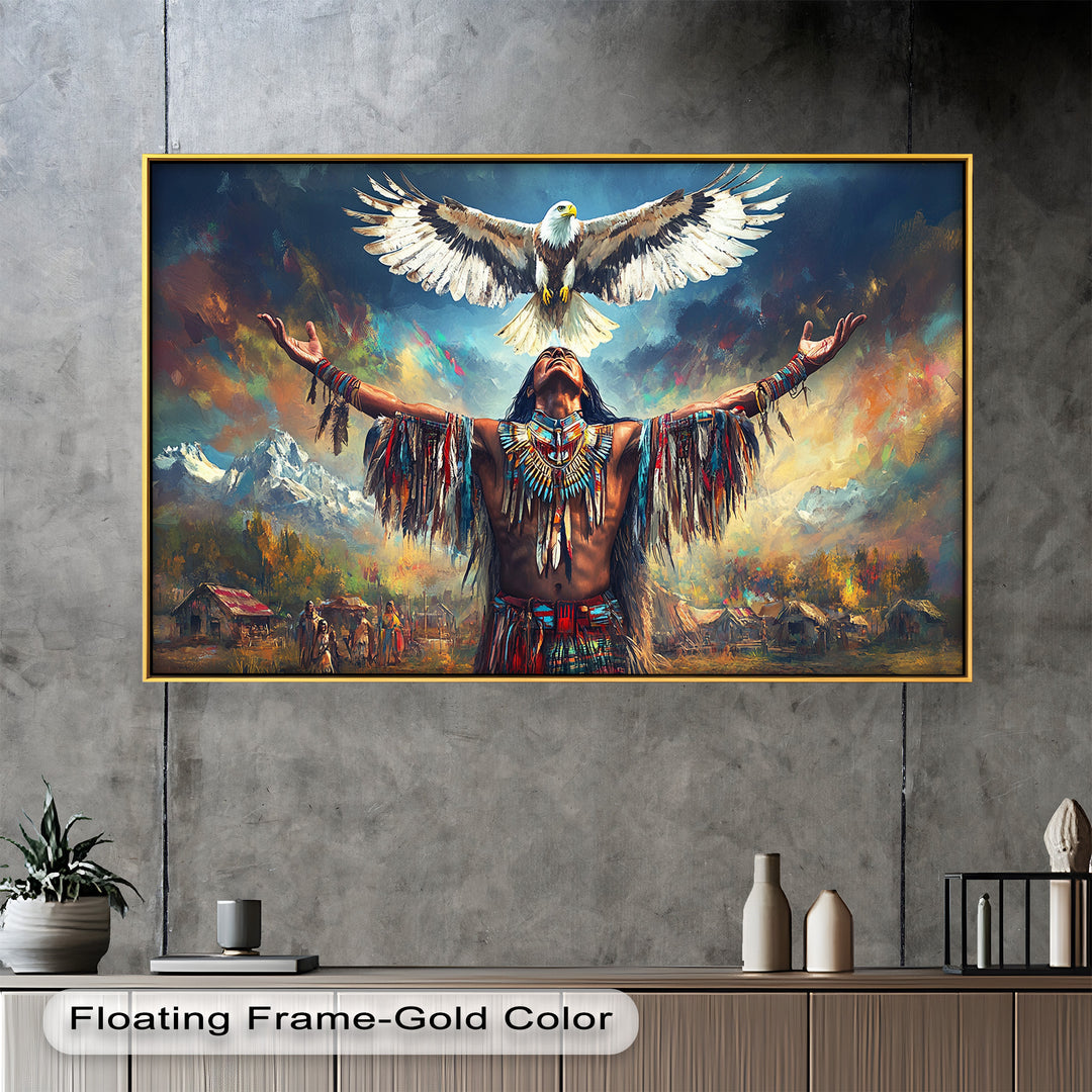 Call of the Sky – Native Ceremony Oil Painting