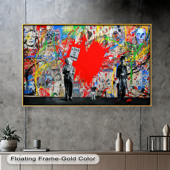 Love Is the Answer – Color Explosion Banksy Oil Painting