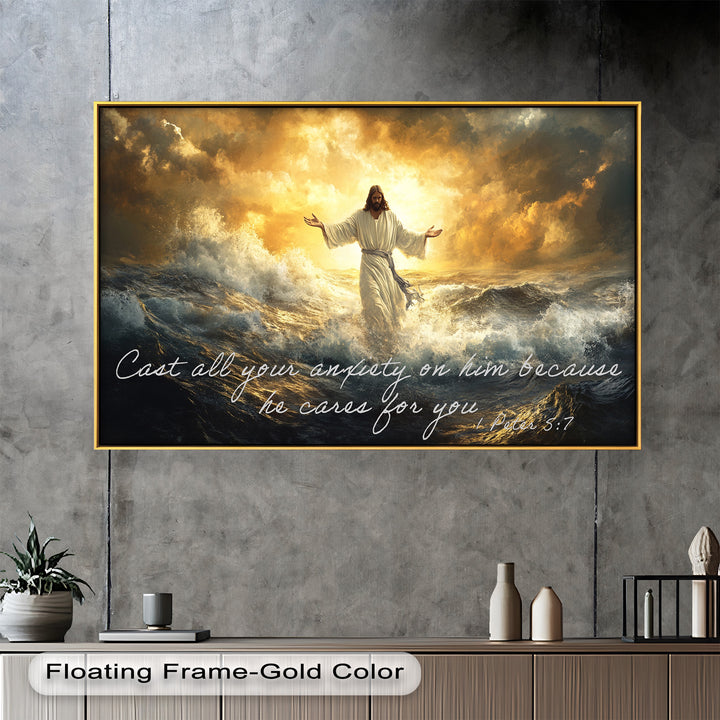 Jesus Calms the Storm – Biblical Artwork with Scripture
