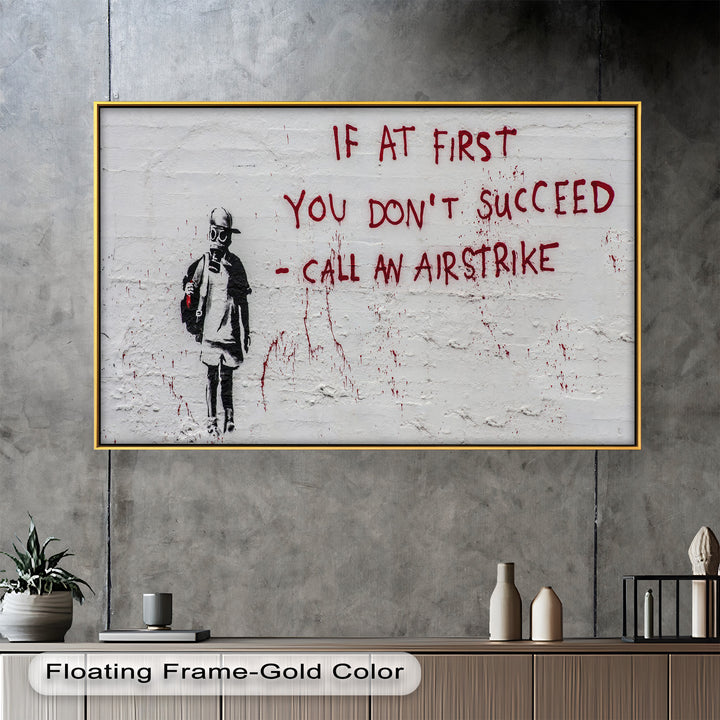 Call an Airstrike – Provocative Banksy Oil Painting