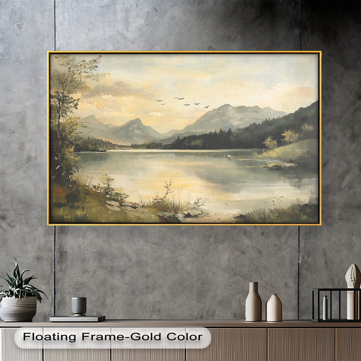 Vintage Wild River – Landscape Oil Painting