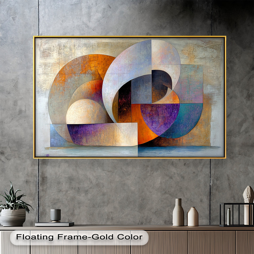 Farbige geometrische Kunst – Abstrakte moderne Ölmalerei