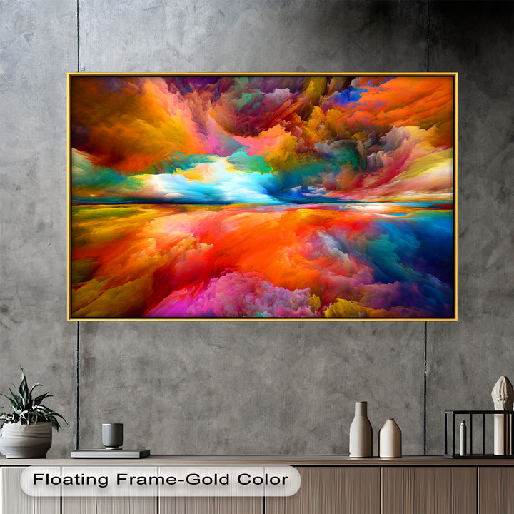 A mesmerizing digital painting of a colorful sky blending into an infinite horizon, with rich textures and a dramatic, energetic composition
