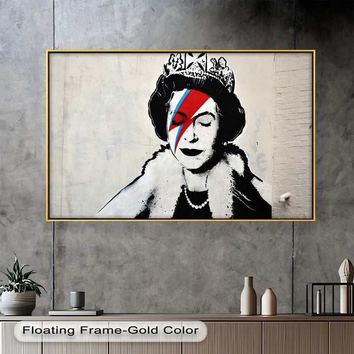 Royal Rebellion – Queen with Bowie Bolt Banksy Oil Painting