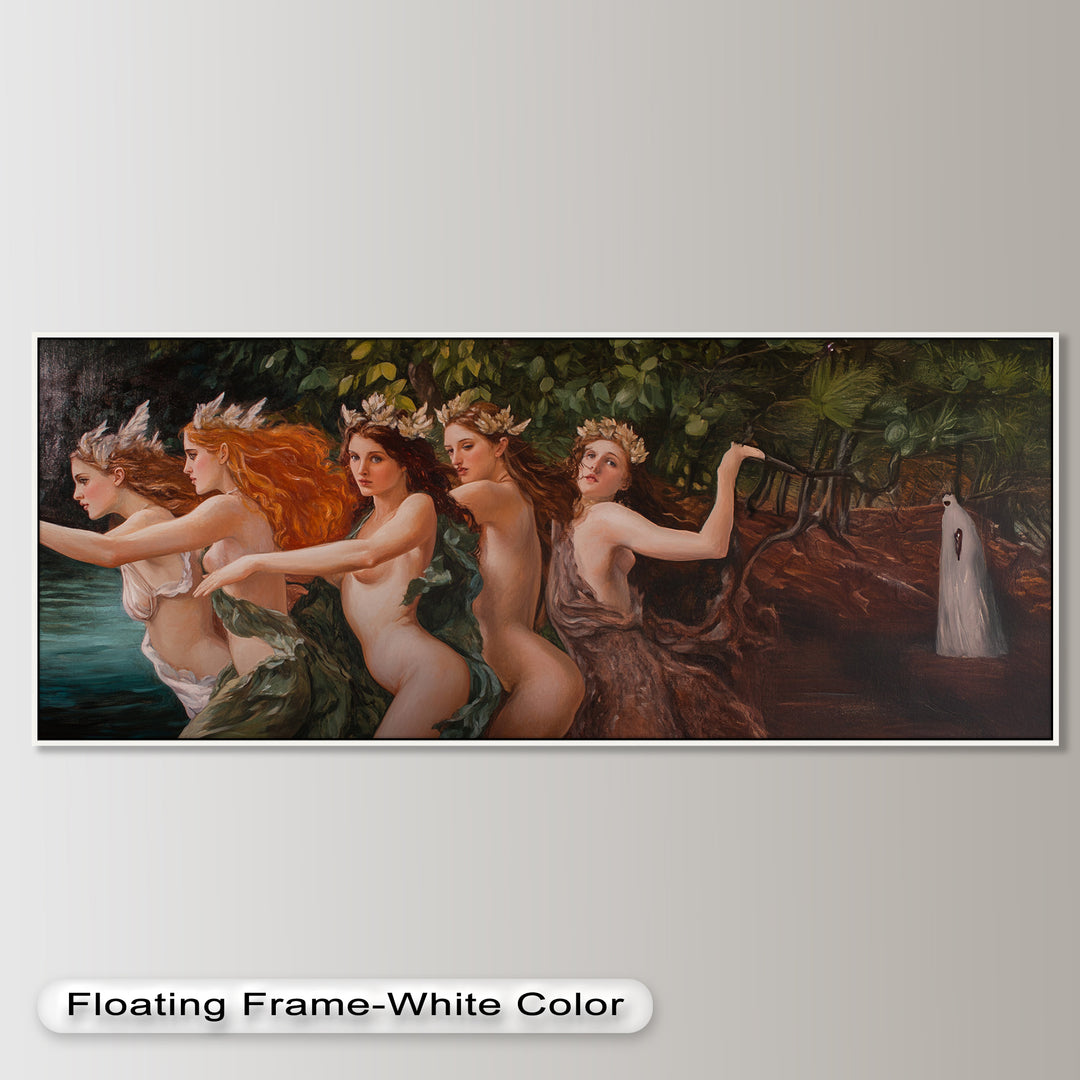 The Enchanted Procession – Mythological Forest Nymphs Oil Painting