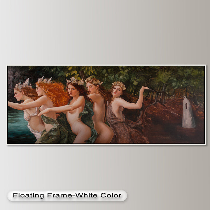 The Enchanted Procession – Mythological Forest Nymphs Oil Painting