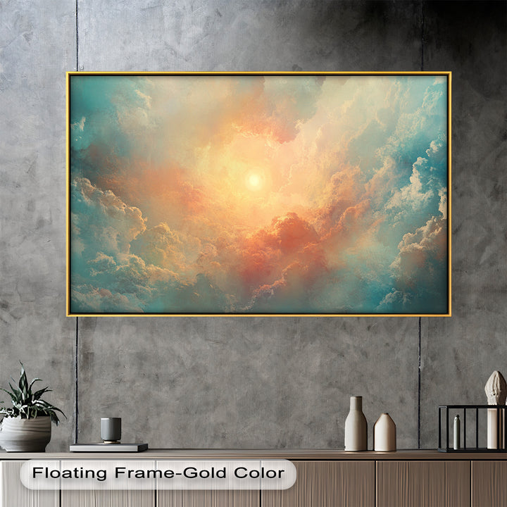 Abstract Sky and Sunlight – Framed Oil Painting